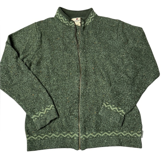 Woolrich Sweaters - Woolrich sweater green full zip classic style